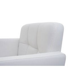 Spisebordsstol - 360� roterbar spisestol - hvid imiteret PU kunstl�der