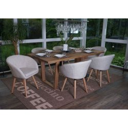 Spisestol - spisestuestol i retro 50'er design ~ creme/gr stof