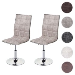 Spisebordsstole - 2 stk spisestuestole - spisestol med lysegr stofsde