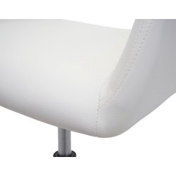 Spisestuestol - hjdejusterbar spisebordsstol - hvid kunstlder