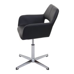 Spisestuestol - hjdejusterbar spisebordsstol - sort kunstlder