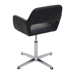 Spisestuestol - hjdejusterbar spisebordsstol - sort kunstlder