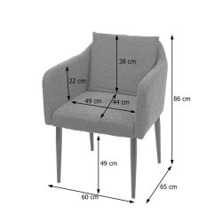 Spisebordsstole - 2 spisestole med stofsde i mrkegr stof