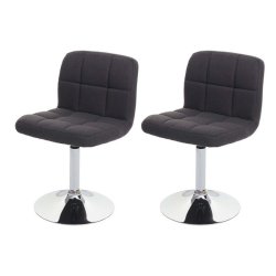 Spisestuestole - 2 drejbar spisebordsstole - mrkegrt stof