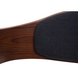 Spisebordsstol - retro valnd spisestuestol med mrkegr stof