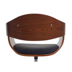 Spisebordsstol - retro valnd spisestuestol med mrkegr stof