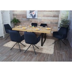 Spisestuestol - drejbar spisestol med fljlsde i antracit fljl stof