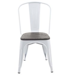 Cafestol med trsde - hvid stabelbar bistro stol og spisestol