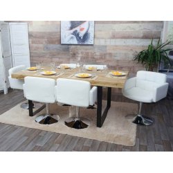 Spisebordsstol - 360� roterbar spisestol - hvid imiteret PU kunstl�der