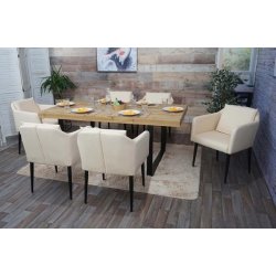 Spisebordsstole - 2 spisestole med ldersde i creme beige kunstlder