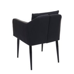 Spisebordsstole - 2 spisestole med ldersde i sort kunstlder