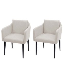 Spisebordsstole - 2 spisestole med stofsde i creme beige stof