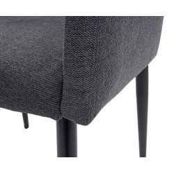 Spisebordsstole - 2 spisestole med stofsde i mrkegr stof