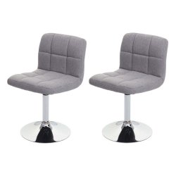 Spisestuestole - 2 drejbar spisebordsstole - lysegrt stof