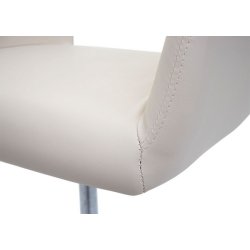 Spisestuestol - hjdejusterbar spisebordsstol - creme kunstlder