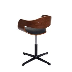 Spisebordsstol - retro valnd spisestuestol med mrkegr stof