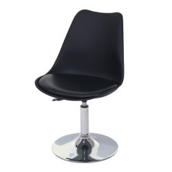 Spisestuestol - retro spisebordsstol med sort imiteret kunstlder