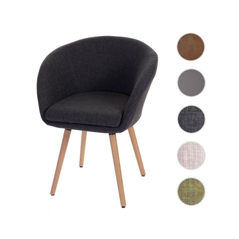 Spisestol - spisestuestol i retro 50'er design ~ mrkegr stof