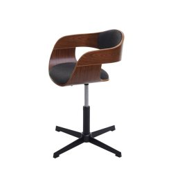 Spisebordsstol - retro valnd spisestuestol med mrkegr stof