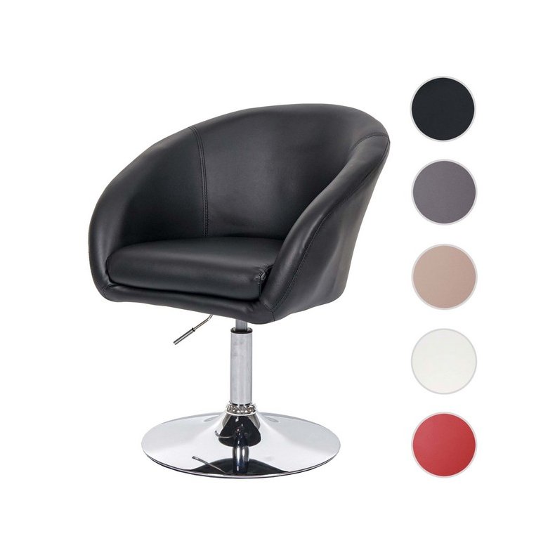 Spisestuestol højdejusterbar og drejbar spisebordsstol - sort læder - Spisebordsstole - Daily-Living.dk