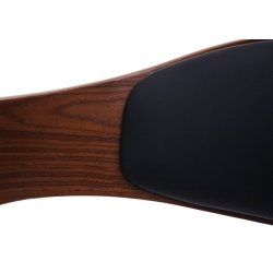 Spisebordsstol - retro valnd spisestuestol med sort imiteret kunstlder