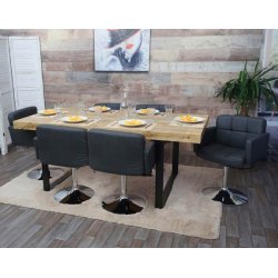 Spisebordsstol - 360 roterbar spisestol - gr imiteret PU kunstlder