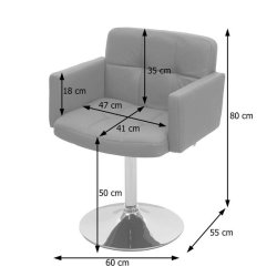 Spisebordsstol - 360� roterbar spisestol - hvid imiteret PU kunstl�der