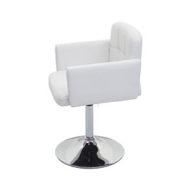 Spisebordsstol - 360� roterbar spisestol - hvid imiteret PU kunstl�der