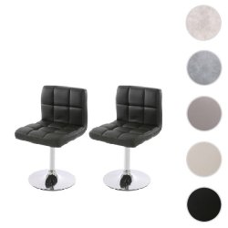 Spisestuestole - 2 drejbar spisebordsstole - sort kunstlder