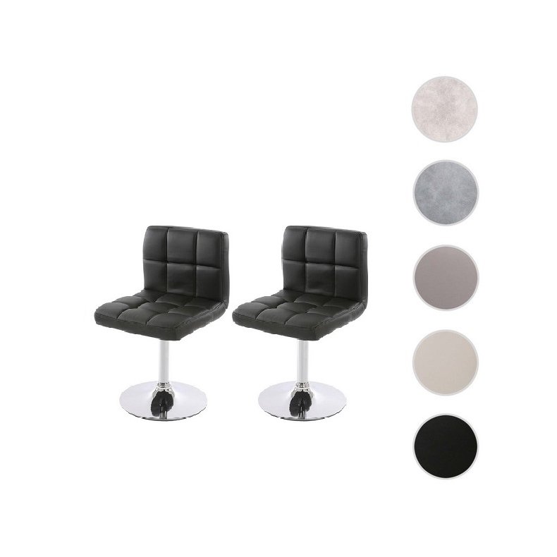 Spisestuestole - 2 drejbar spisebordsstole - sort kunstlder