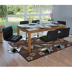 Spisestuestole - 2 drejbar spisebordsstole - sort kunstlder