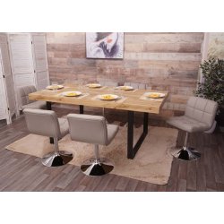 Spisestuestole - 2 drejbar spisebordsstole - taupe gr/brun kunstlder