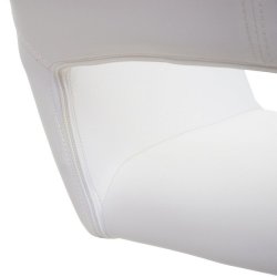 Spisestuestol - hjdejusterbar spisebordsstol - hvid kunstlder