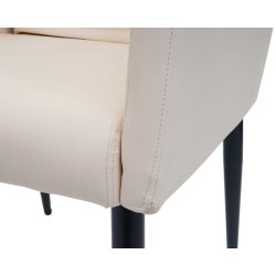 Spisebordsstole - 2 spisestole med ldersde i creme beige kunstlder