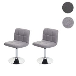 Spisestuestole - 2 drejbar spisebordsstole - lysegrt stof