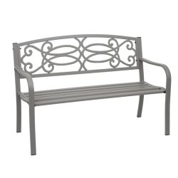 Bnk i metal - metalbnk - parkbnk i gr pulverlakeret stl - 127 cm