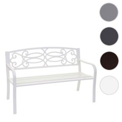 Bnk i metal - metalbnk - parkbnk i hvid pulverlakeret stl - 127 cm