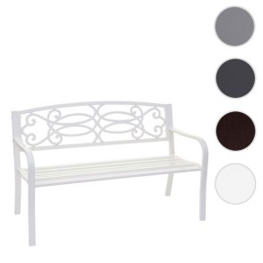 Bnk i metal - metalbnk - parkbnk i hvid pulverlakeret stl - 127 cm