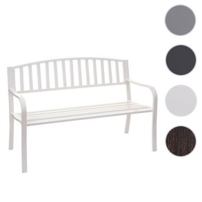 Metalbnk - bnk i metal - parkbnk i hvid pulverlakeret stl - 127 cm