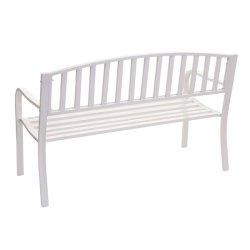Metalbnk - bnk i metal - parkbnk i hvid pulverlakeret stl - 127 cm