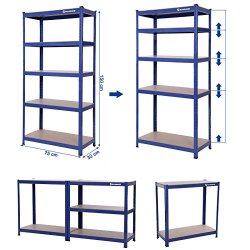 Lagerreol - v�rkstedsreol - bl� st�lreol 150 x 75 x 30