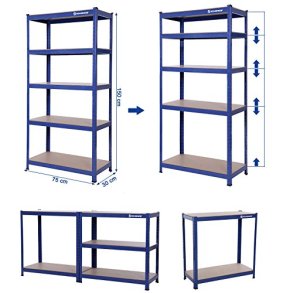Lagerreol - v�rkstedsreol - bl� st�lreol 150 x 75 x 30