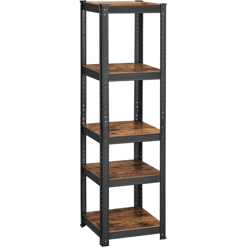 Stlreol - lagerreol - sort og rustik brun reol 150 x 37 x 37
