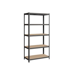 St�lreol med 5 hylder - delbar lagerreol - brun 200 x 100 x 50