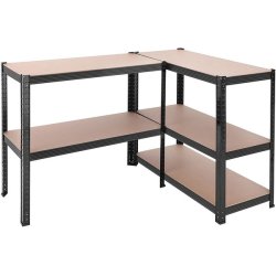 Stlreol - lagerreol - sort og brun reol 180 x 90 x 40