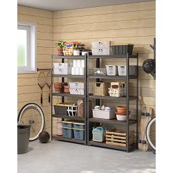 Stlreol - lagerreol - sort og rustik brun reol 180 x 90 x 40