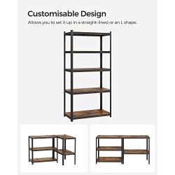 Stlreol - lagerreol - sort og rustik brun reol 180 x 90 x 40