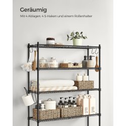 Badevrelsesreol - stlreol til over toilet og vaskemaskine - sort