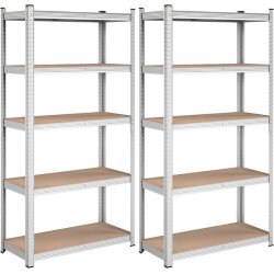 Stlreol - st med 2 lagerreoler - slv og brun 180 x 90 x 40