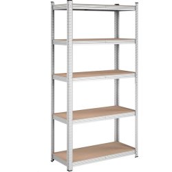 Stlreol - st med 2 lagerreoler - slv og brun 180 x 90 x 40